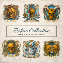 Vintage Floral Retro Fantasy Art Skull Stickers