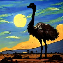 Avestruz en el desierto