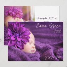 Modern Photo and Typography Birth Announcements