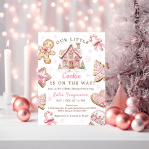 Pink Christmas Cookie  Baby Shower