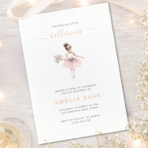 Cute Watercolor Floral Ballerina