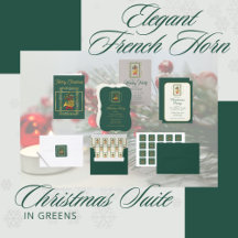Elegant French Horn Christmas Suite in Greens