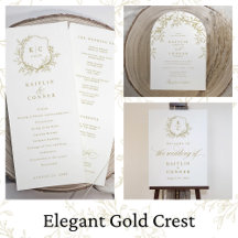 Vintage Gold Crest Wedding Logo Collection