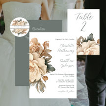 Elegant Taupe Floral Wedding Collection