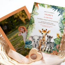 Kids Birthday Party Jungle Safari Animals