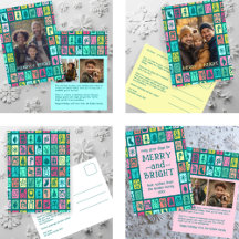 Whimsical Colorful Holiday Grid Custom Collection