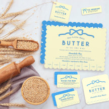 Little Baby Butter Blue Bow Baby Shower