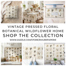 Vintage Pressed Floral Botanical Wildflower Home 