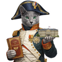 Russian Blue Napoleon Bonaparte Cat