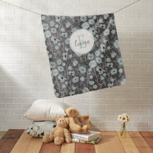 Poppies Floral Blue Black Pattern Collection