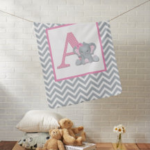 Sweet Baby Girl Elephant Monogram Sets