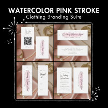 Watercolor Pink Stroke Clothing Branding Suite