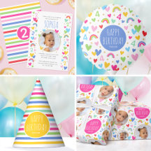 Kids Birthday Rainbows + Hearts