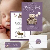 Cute Baby Bear Baby Shower Invitation Collection
