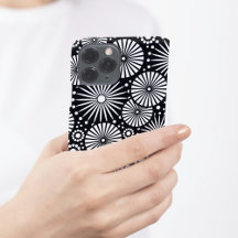 Elegant Black White Geometric Flowers Starburst