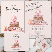 Elegant Blush Plink Traveling Bridal Shower