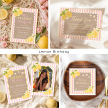 Pink Stripe Lemon Freshly Birthday Party