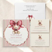 can bearly wait bow baby shower collection 