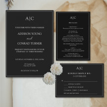 Modern Classic Black Monogram Wedding 