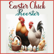 Rustic Farmhouse Easter Rooster & Chick Decor