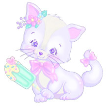 Kawaii Kitty with candy bar