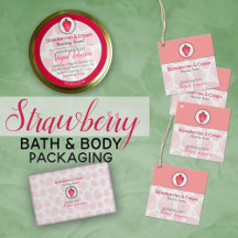 Homemade Bath + Body Packaging : Strawberry