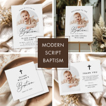 Modern Script Religious Baptism & Christening