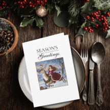 Elegant Princess & Reindeer Snow Vintage Christmas