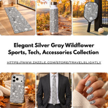 Elegant Silver Gray Wildflower Sports, Tech & More