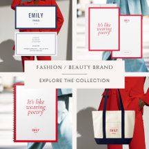 Chic Red & Navy Beauty / Fashion Pre Made Brand