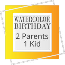 Watercolor Birthday - Family 2 Parents 1 Kid