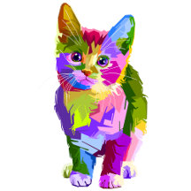 Artistic Multi-Color Cat/Kitten