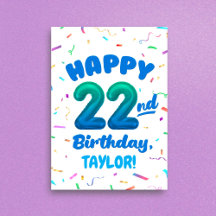 (Age 20-29) Balloon Numbers Birthday Card