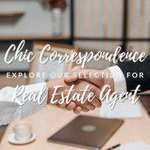 Chic Blue, White, Brown Real Estate Agent Suite