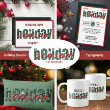 Holiday Season Christmas Pattern Typography 