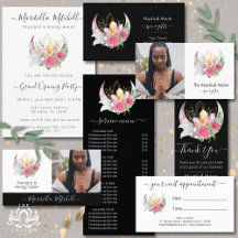 Boho Crescent Moon Crystals Feathers Flowers