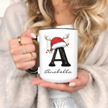 Custom Christmas Alphabet Mug for Family Gift