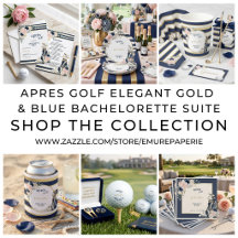 Apres golf elegant bachelorette gold & blue suite