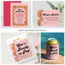 Groovy She's Ready to Pop Baby Shower | Retro Pink