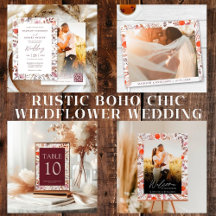 Rustic Boho Chic Fall Wildflowers Wedding Suite