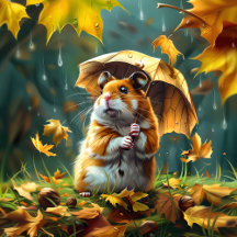 Hamster and Leaf Umbrella