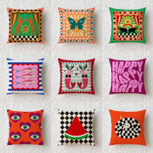 Dopamine Aesthetic Maximalist Throw Pillow Set 5