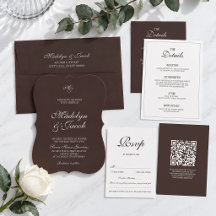 Brown Classic Wedding invitations