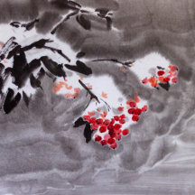 Rowan tree in snow