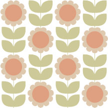 Pink Retro Modern Summer Flowers 