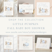 Little Pumpkin Blue Fall Baby Boy Shower
