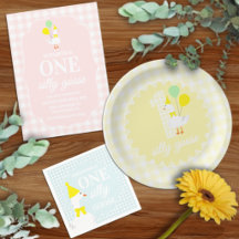 One Silly Goose Gingham 1st Birthday