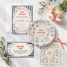 Navy Dog Cat Bakery Baby Shower