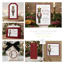 Red Watercolor Nutcracker Christmas Holiday Suite