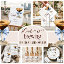 Love is Brewing Blue Bow Coffee Bridal Shower